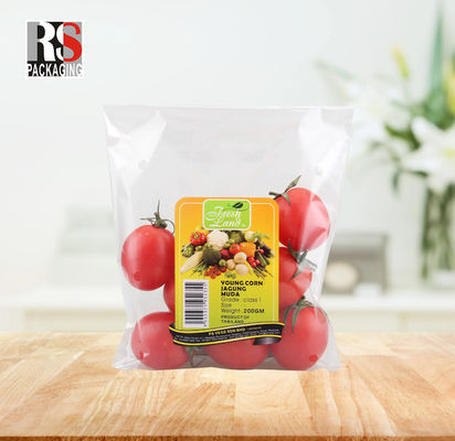 OEM Anti-smoggy BOPP Duidelijk Vers fruit Groenten Voedsel Verzegelde zak Herbruikbare voedselopslagzak Groentenopslagzak